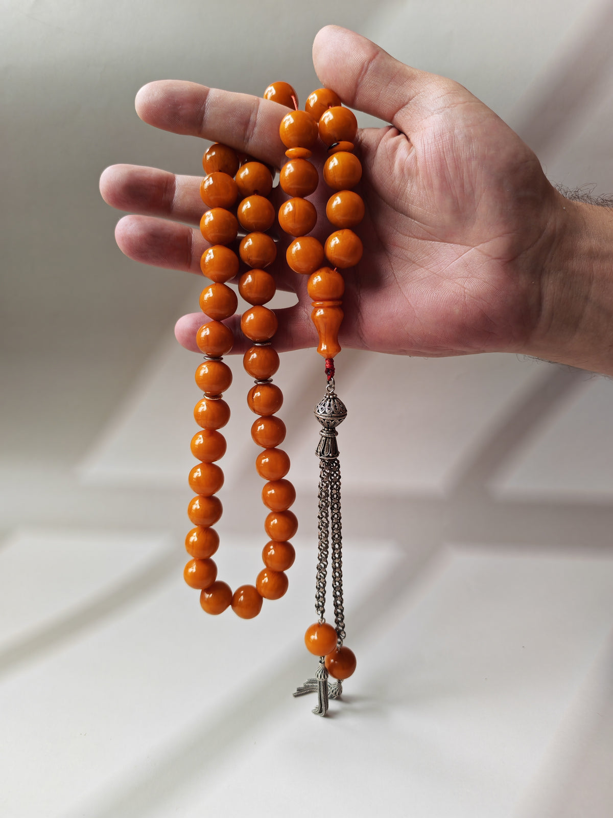 Super Rare Belgian Bakelite Rosary – 43 Istanbul Beads | Red Vines | Big Size