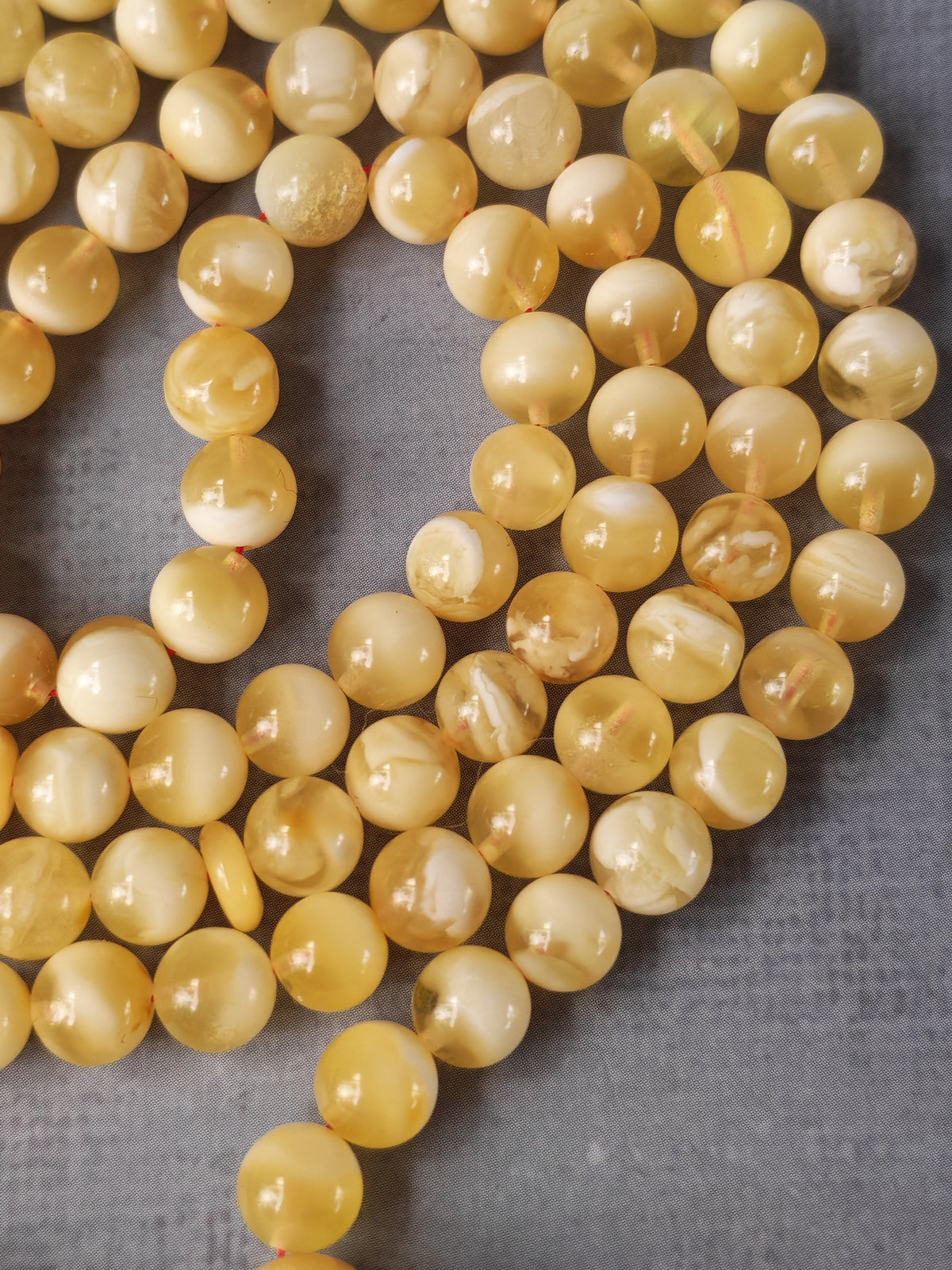 Tiger Baltic Amber Rosary | 99 Micro Round Beads | 6.1mm | Cloudy Inclusions | 14.4g