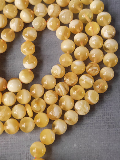 Tiger Baltic Amber Rosary | 99 Micro Round Beads | 6.1mm | Cloudy Inclusions | 14.4g