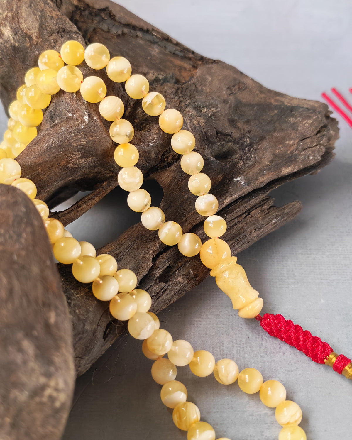 Tiger Baltic Amber Rosary | 99 Micro Round Beads | 6.1mm | Cloudy Inclusions | 14.4g