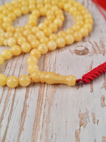 Natural Light Butterscotch Baltic Amber Misbah | 99 Micro Round Beads | 6.8–7mm | 18.9g