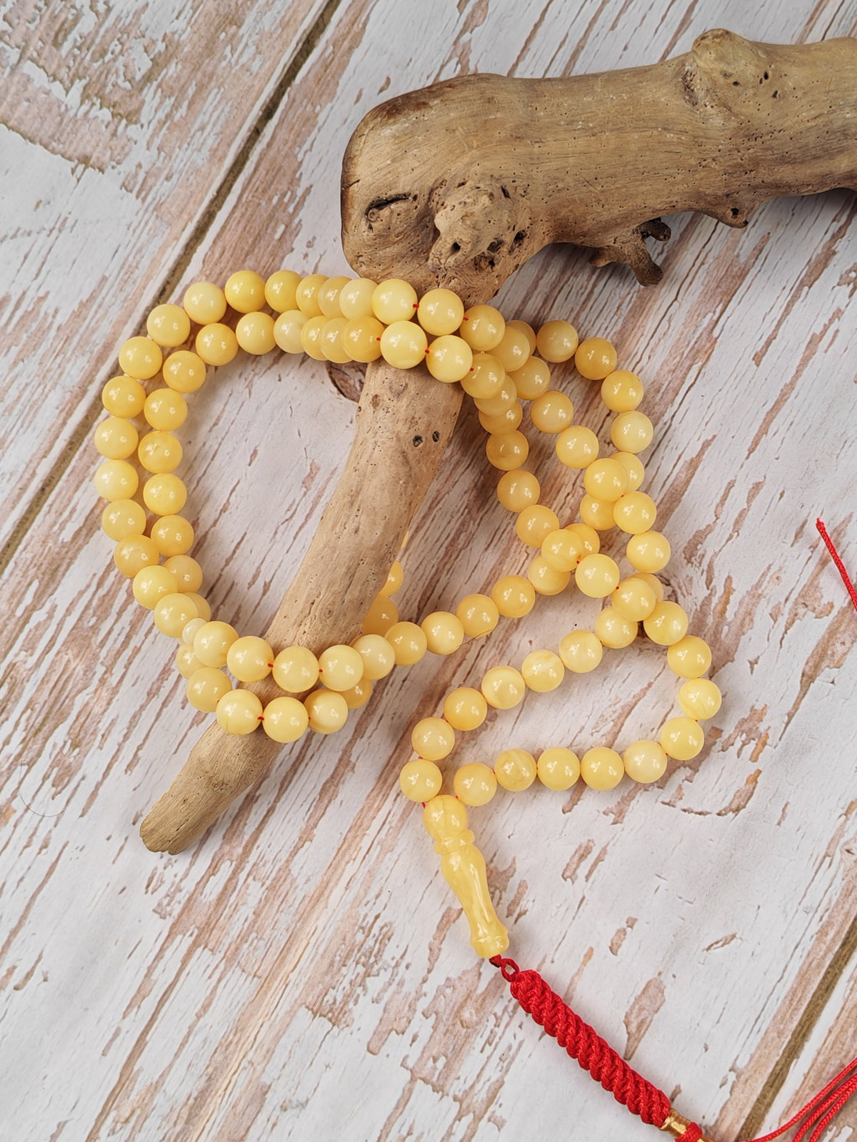 Natural Light Butterscotch Baltic Amber Misbah | 99 Micro Round Beads | 6.8–7mm | 18.9g