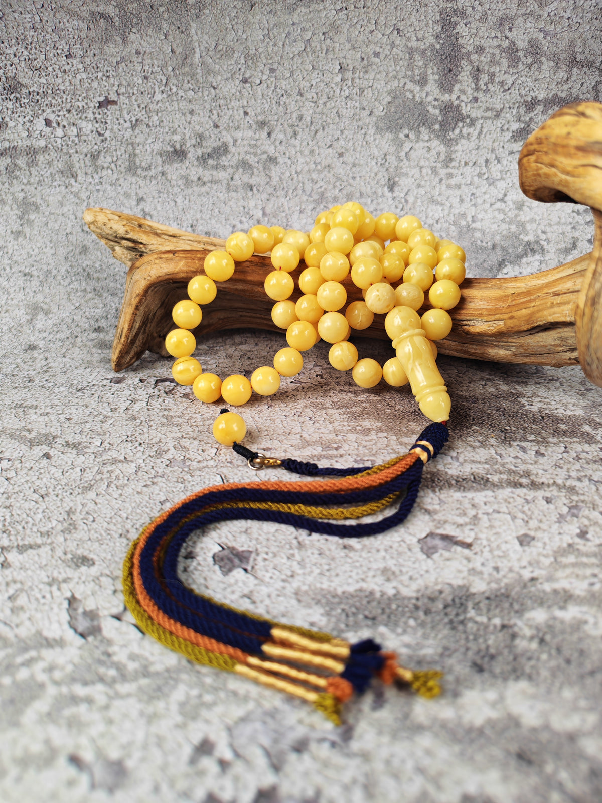 Natural Milk & Butterscotch Baltic Amber Tasbih | 71 Round Beads | 11–11.5mm | 60.2g