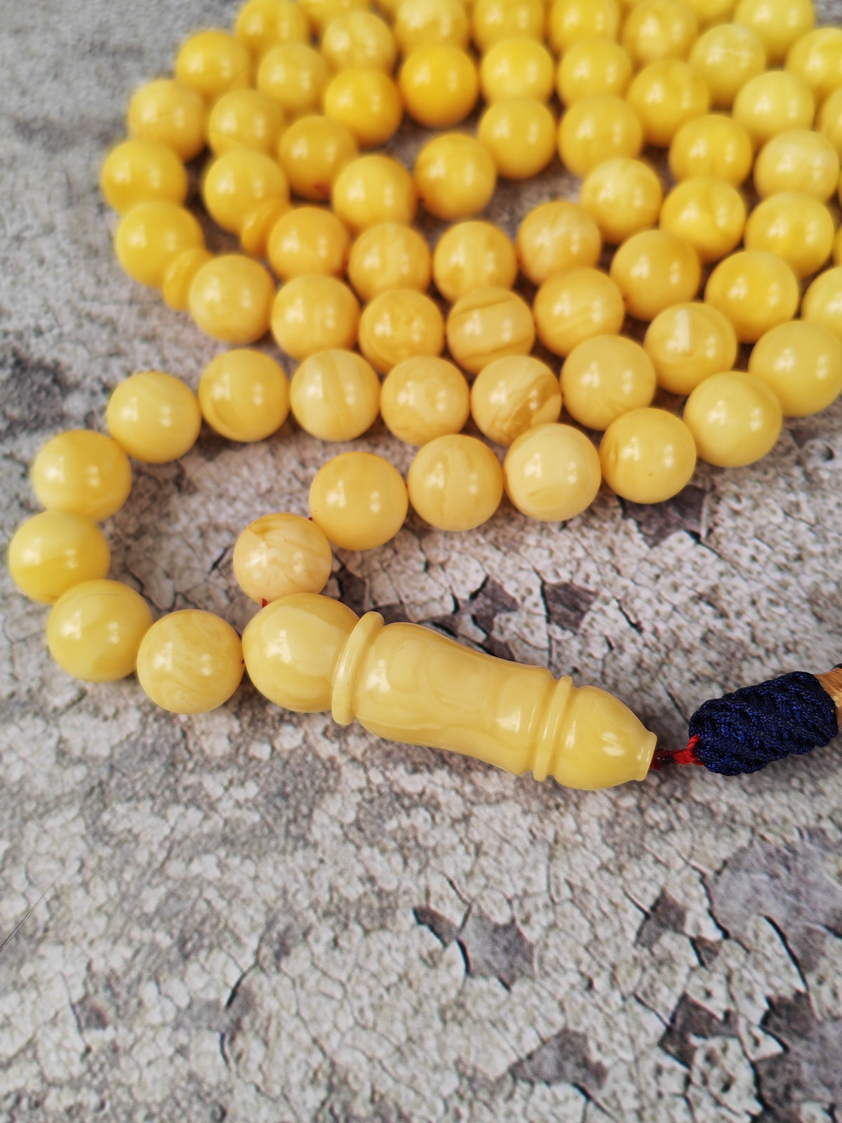 Natural Milk & Butterscotch Baltic Amber Tasbih | 71 Round Beads | 11–11.5mm | 60.2g