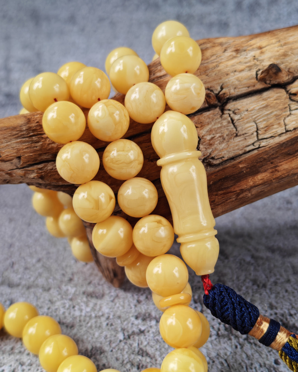 Natural Milk & Butterscotch Baltic Amber Tasbih | 71 Round Beads | 11–11.5mm | 60.2g