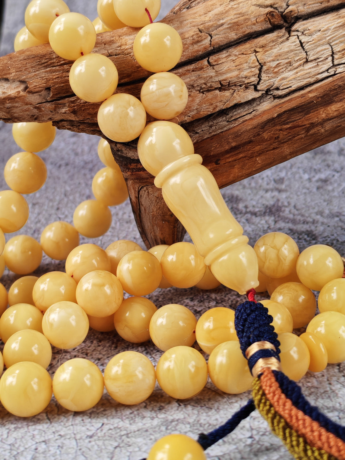 Natural Milk & Butterscotch Baltic Amber Tasbih | 71 Round Beads | 11–11.5mm | 60.2g