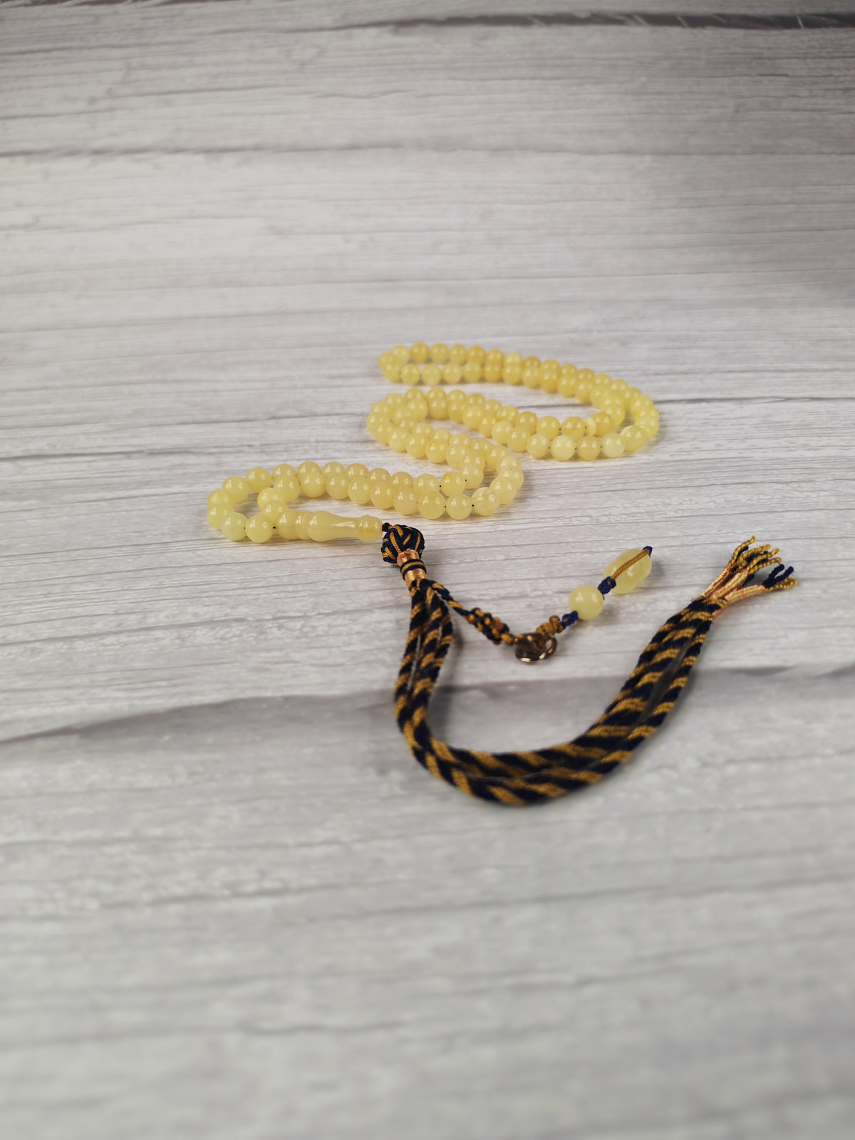 Milk & White Baltic Amber Rosary | 99 Micro Round Beads | 6.5–7mm | 17g