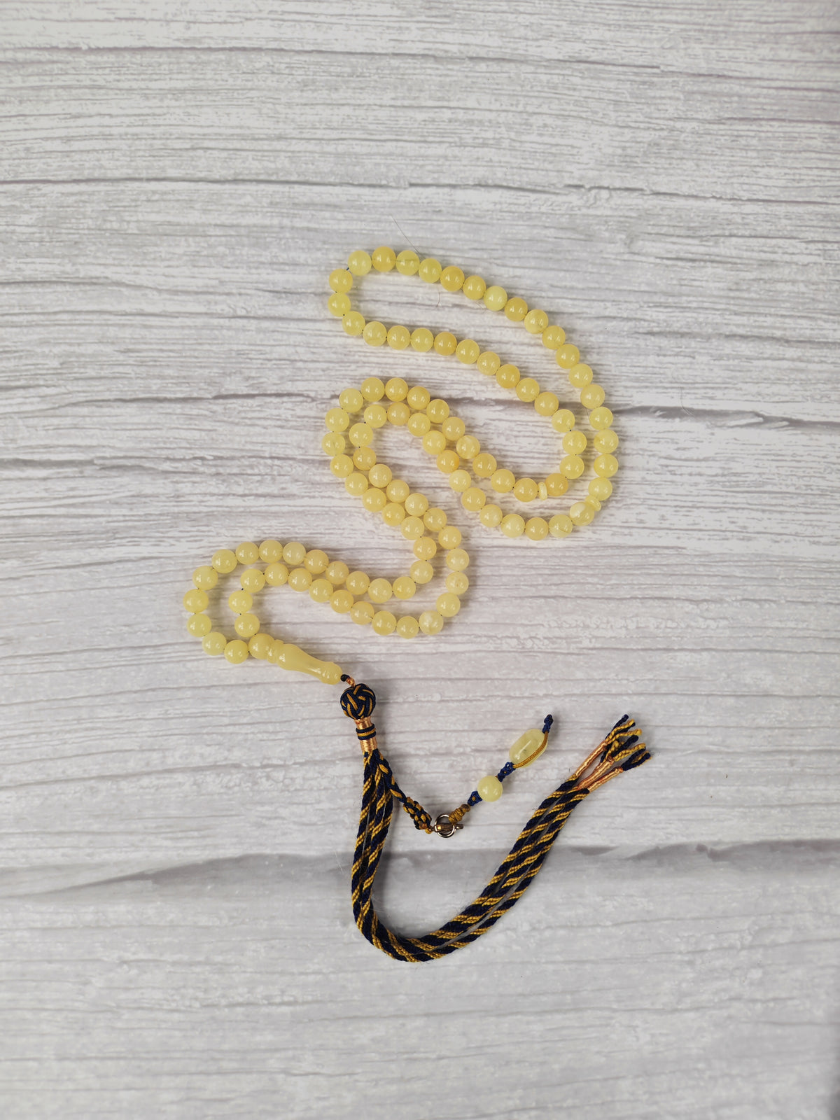 Milk & White Baltic Amber Rosary | 99 Micro Round Beads | 6.5–7mm | 17g