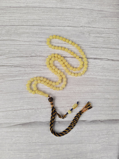 Milk & White Baltic Amber Rosary | 99 Micro Round Beads | 6.5–7mm | 17g
