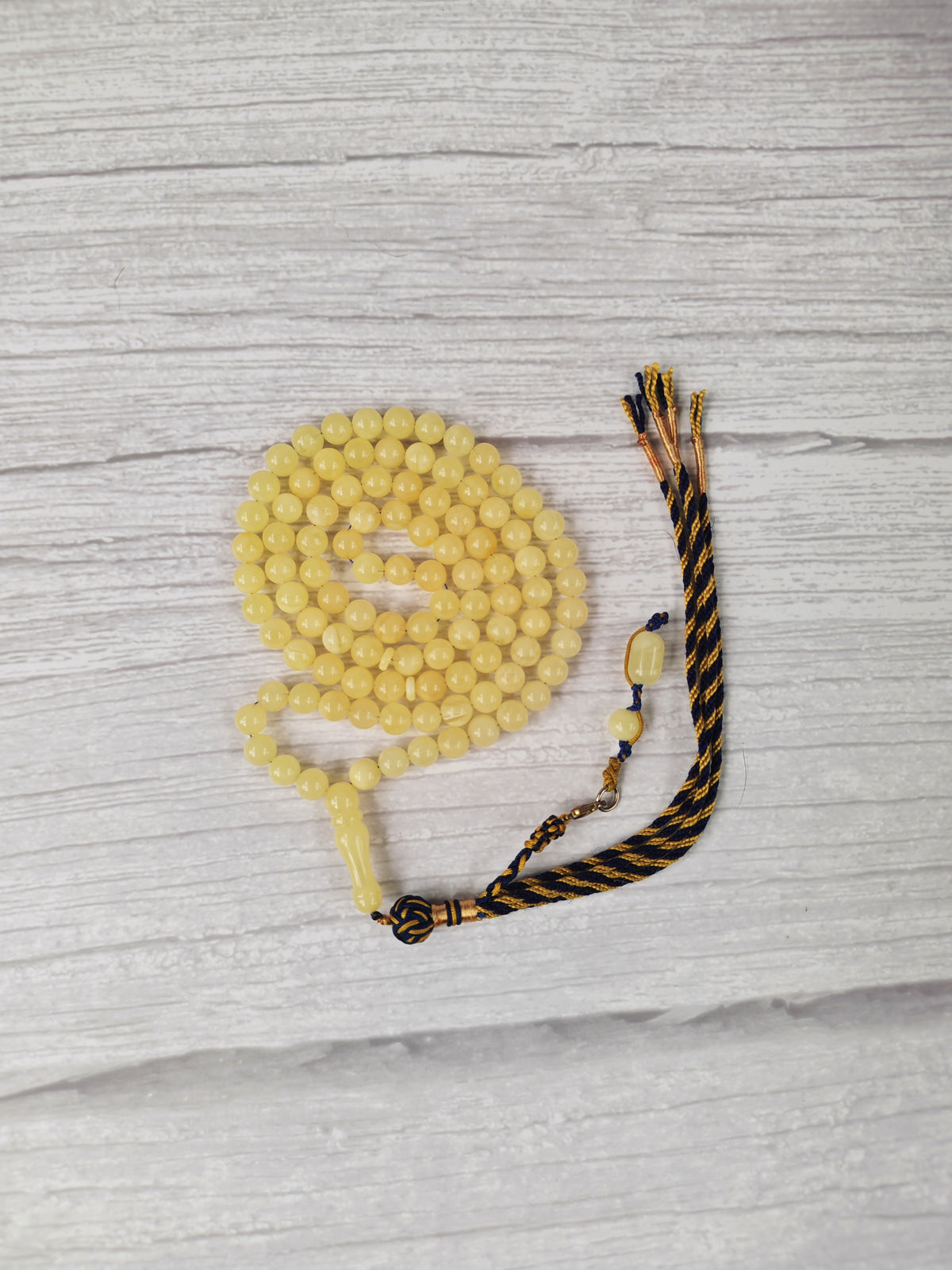 Milk & White Baltic Amber Rosary | 99 Micro Round Beads | 6.5–7mm | 17g