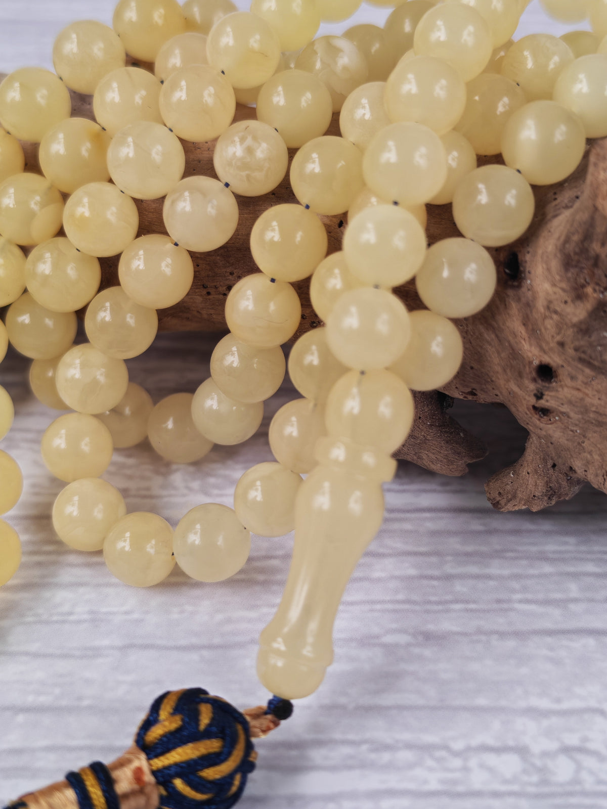Milk & White Baltic Amber Rosary | 99 Micro Round Beads | 6.5–7mm | 17g