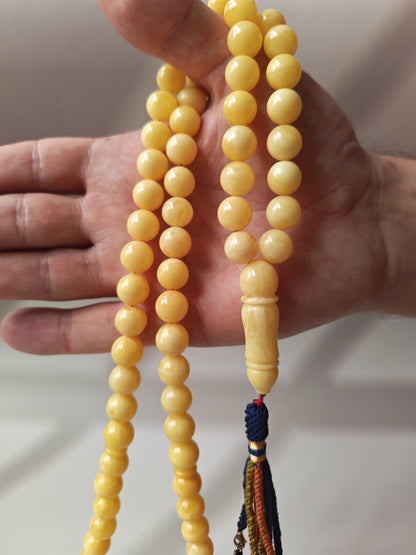 Natural Milk & Butterscotch Baltic Amber Tasbih | 71 Round Beads | 11–11.5mm | 60.2g