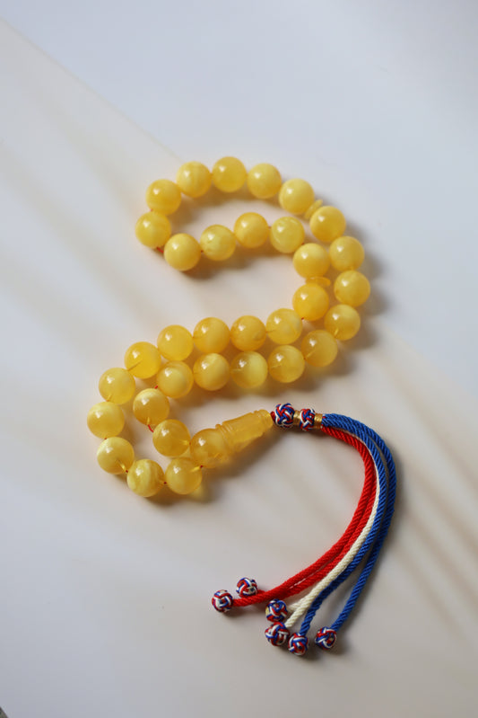 Natural Big Butterscotch Amber Rosary with Certificate / Tasbih