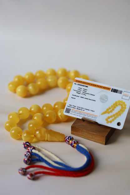 Natural Big Butterscotch Amber Rosary with Certificate / Tasbih