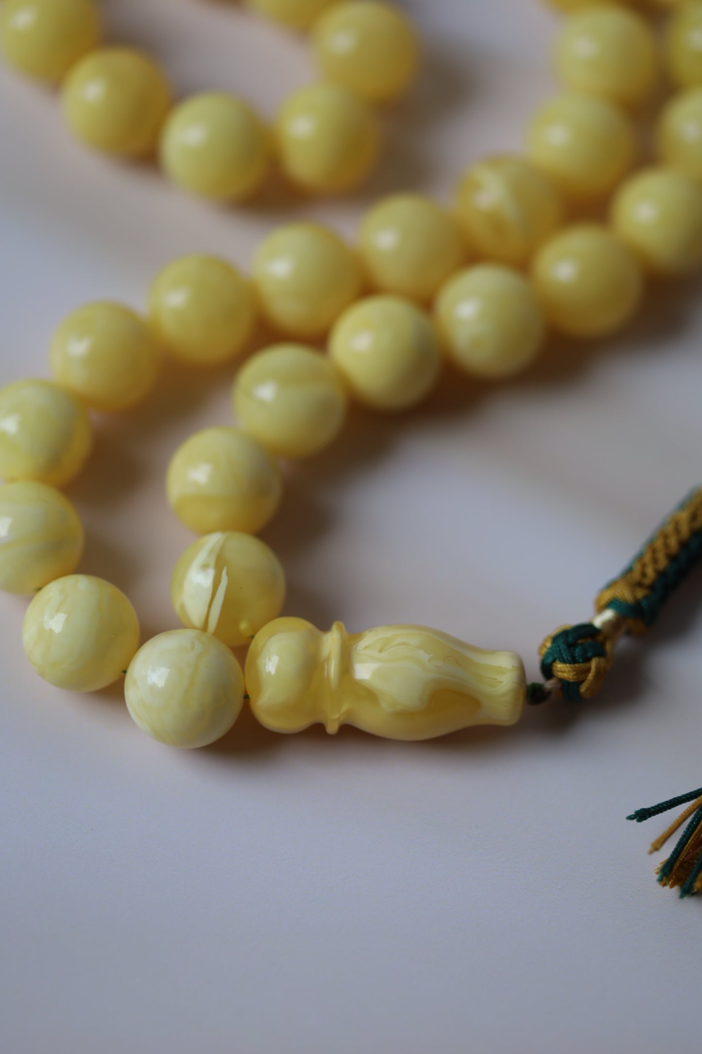 Natural Royal White Amber Rosary with Certificate / Tasbih