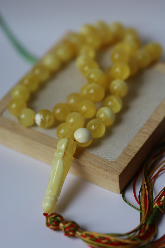 Natural Cloudy Amber Rosary with Certificate