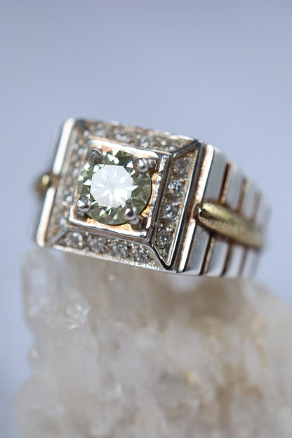 Natural Moissanite Ring in 925 Silver | Square Setting