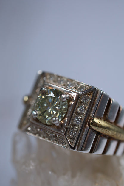 Natural Moissanite Ring in 925 Silver | Square Setting