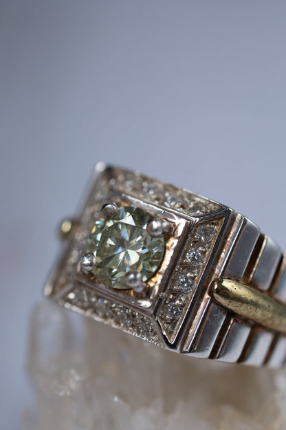 Natural Moissanite Ring in 925 Silver | Square Setting