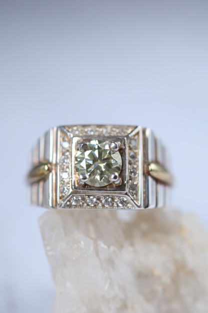 Natural Moissanite Ring in 925 Silver | Square Setting