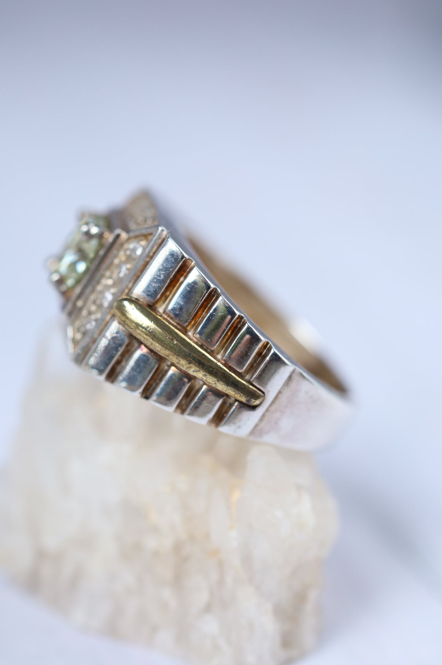 Natural Moissanite Ring in 925 Silver | Square Setting