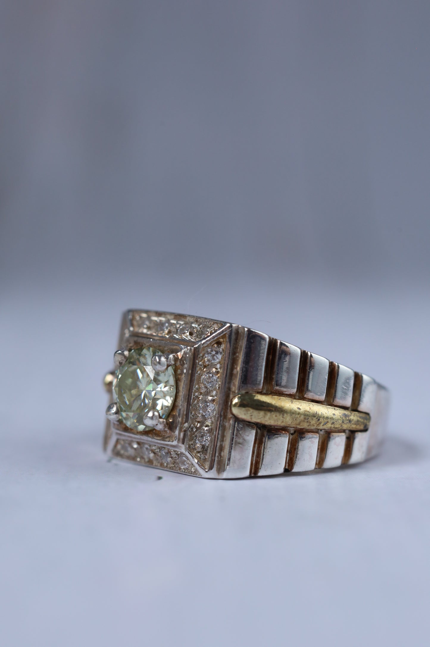 Natural Moissanite Ring in 925 Silver | Square Setting