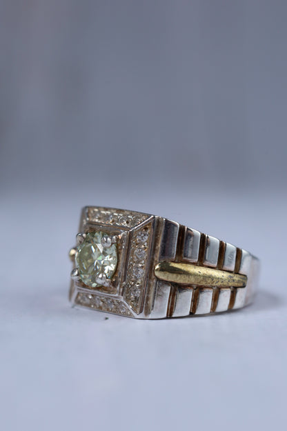 Natural Moissanite Ring in 925 Silver | Square Setting