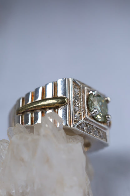 Natural Moissanite Ring in 925 Silver | Square Setting