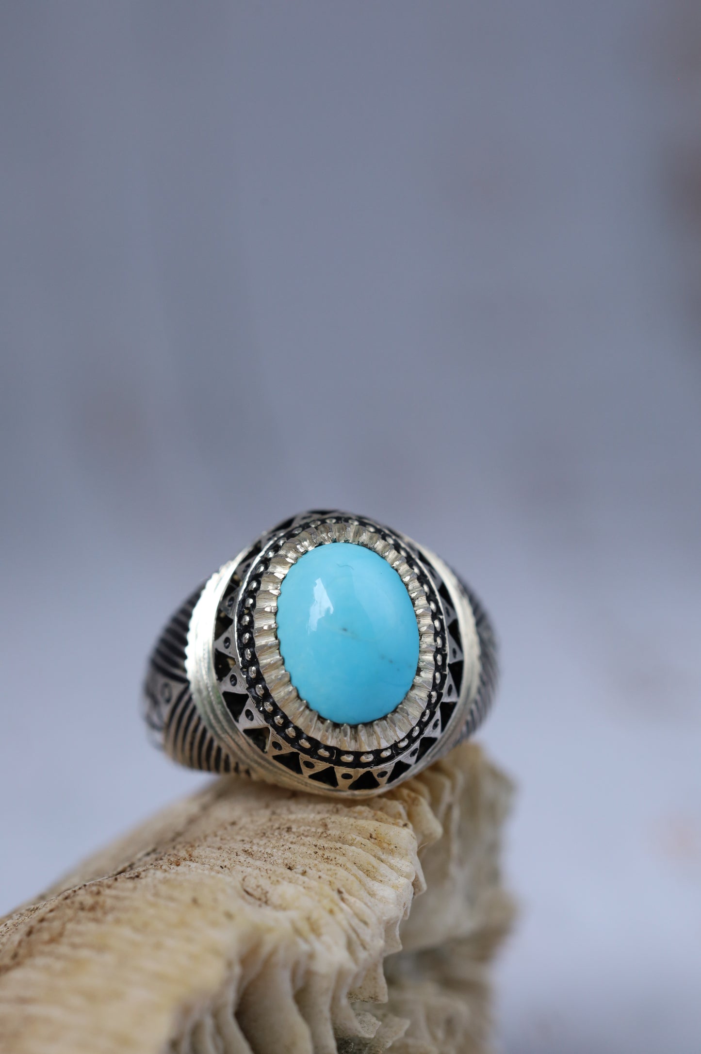 Rare Clear Persian Turquoise Ring – Neyshabur | 925 Silver