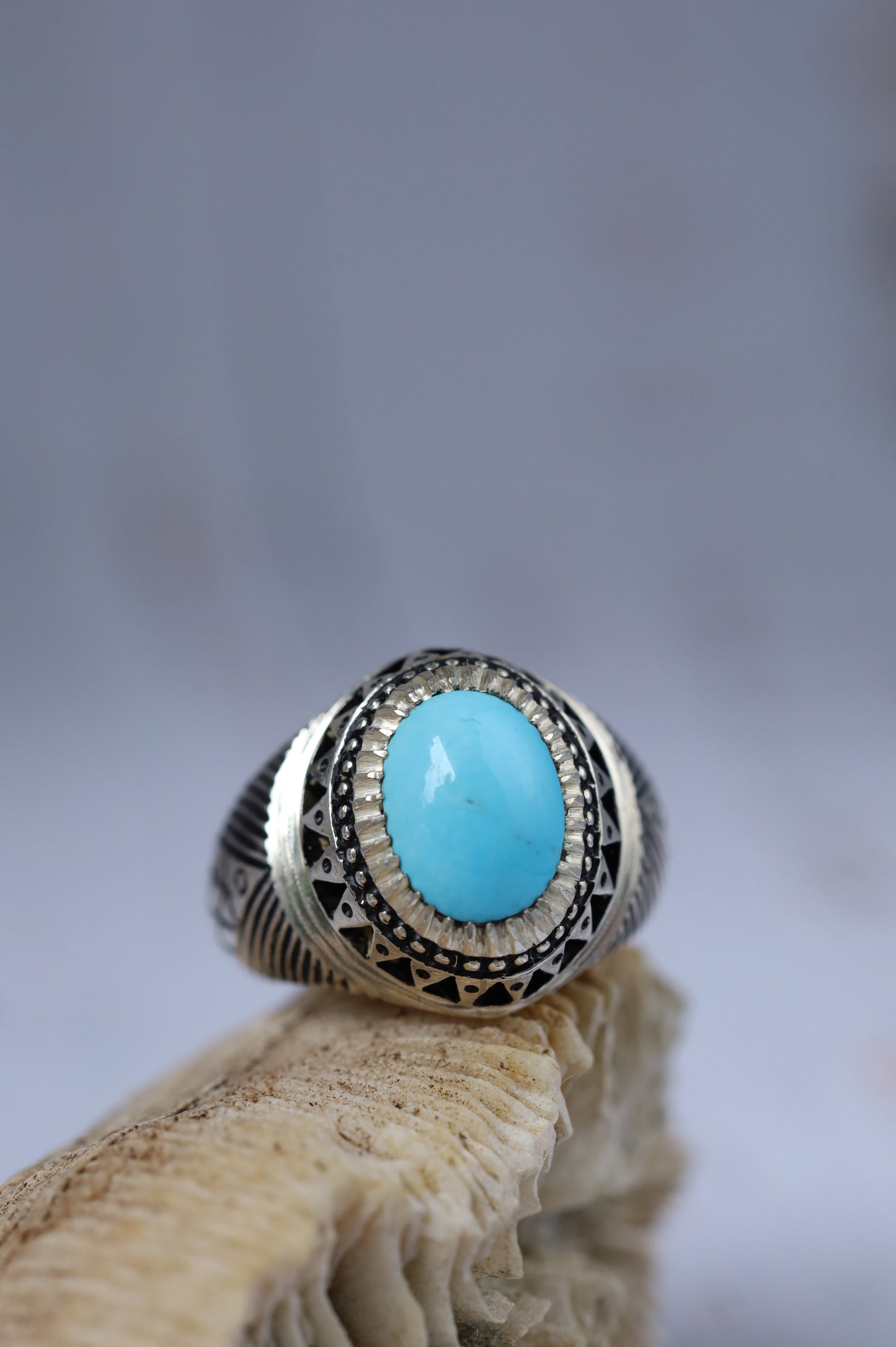 Rare Clear Persian Turquoise Ring – Neyshabur | 925 Silver