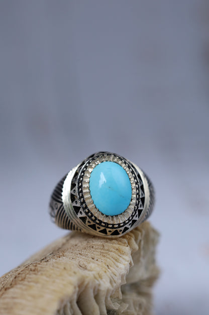 Rare Clear Persian Turquoise Ring – Neyshabur | 925 Silver