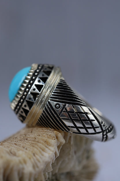 Rare Clear Persian Turquoise Ring – Neyshabur | 925 Silver