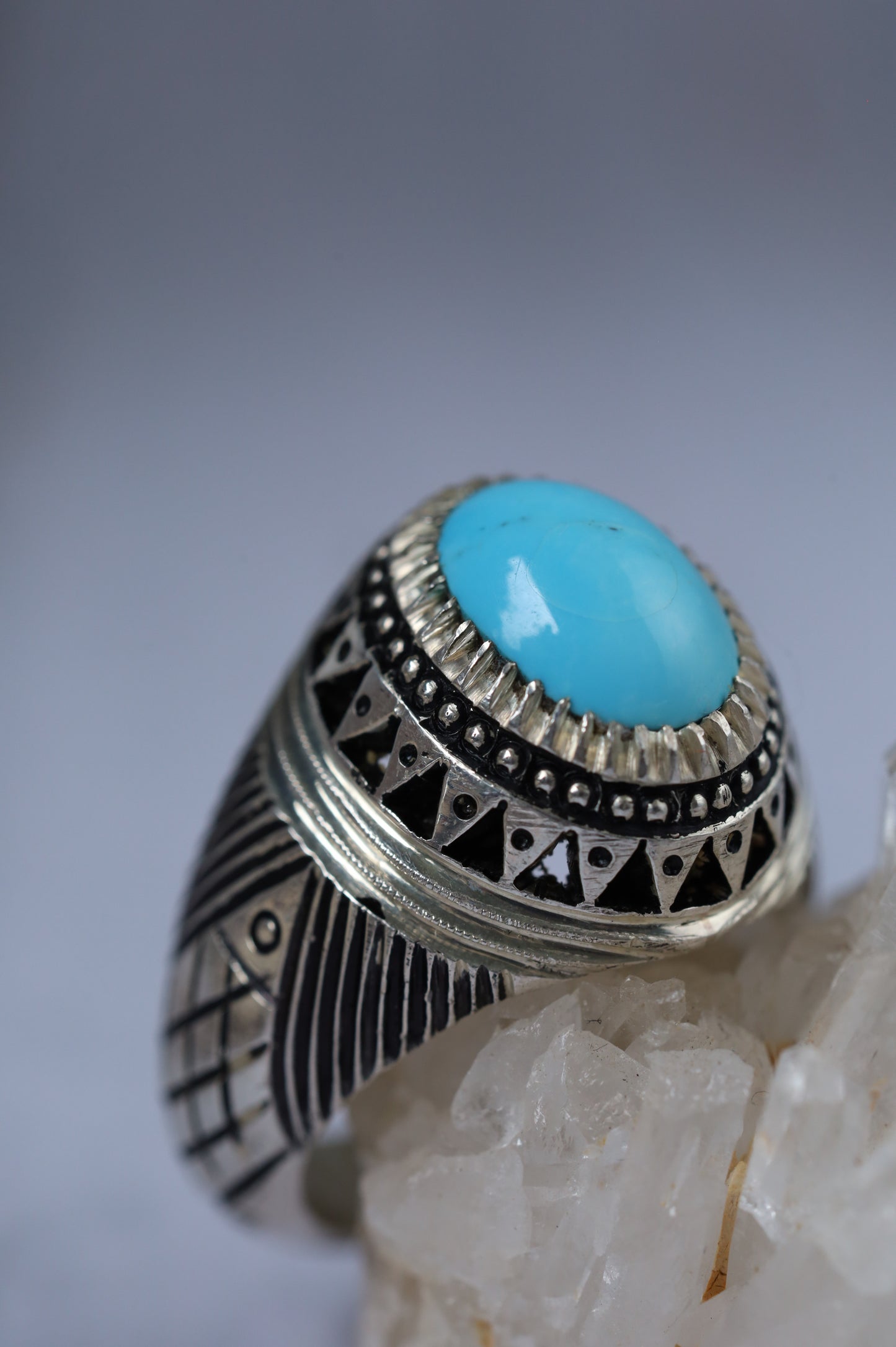 Rare Clear Persian Turquoise Ring – Neyshabur | 925 Silver