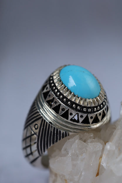 Rare Clear Persian Turquoise Ring – Neyshabur | 925 Silver