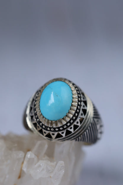 Rare Clear Persian Turquoise Ring – Neyshabur | 925 Silver