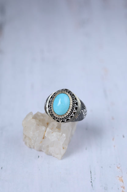 Rare Clear Persian Turquoise Ring – Neyshabur | 925 Silver