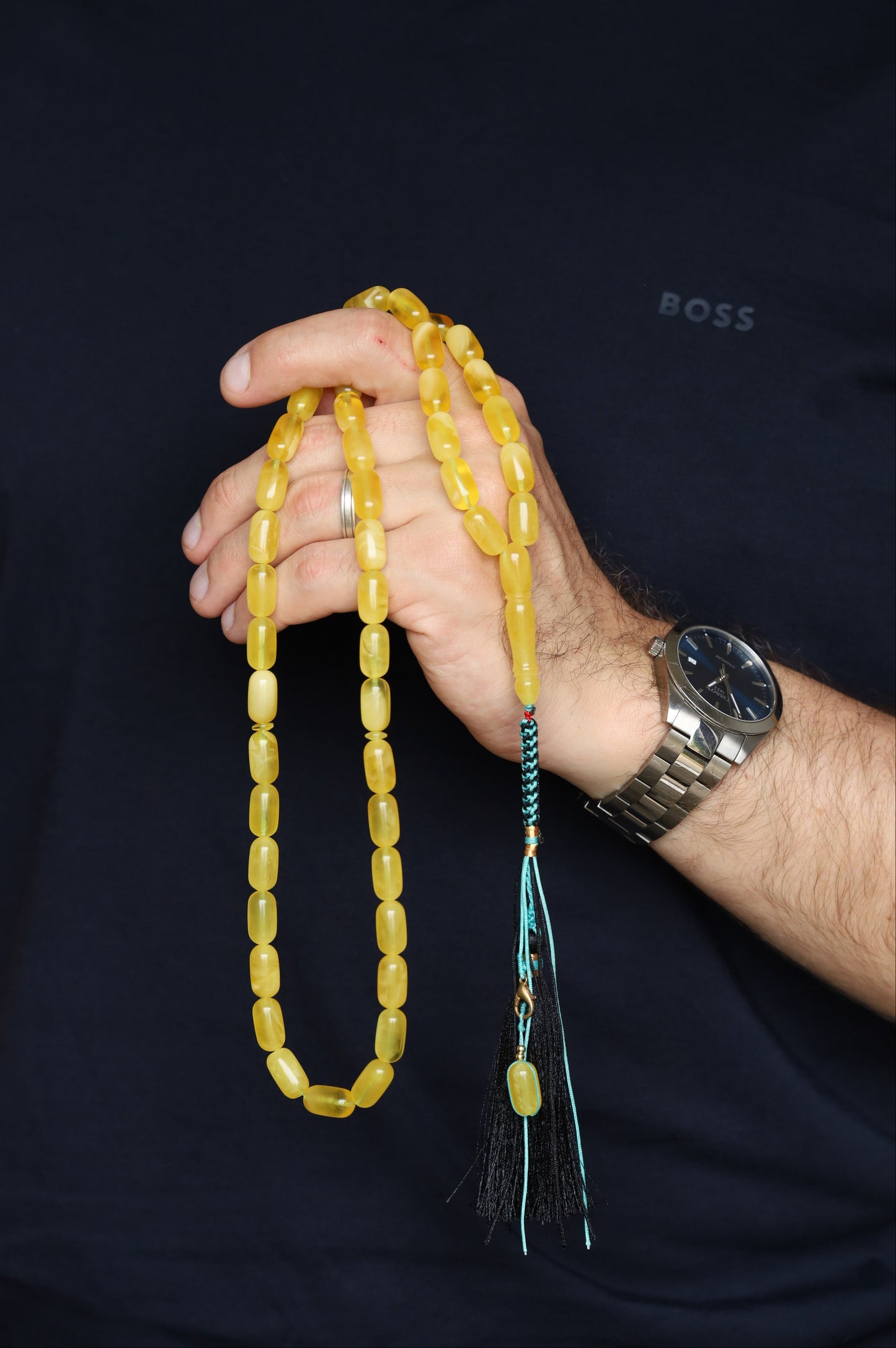 Honey Half-Half Amber Rosary – 45 Beads | Lightweight Daily Piece