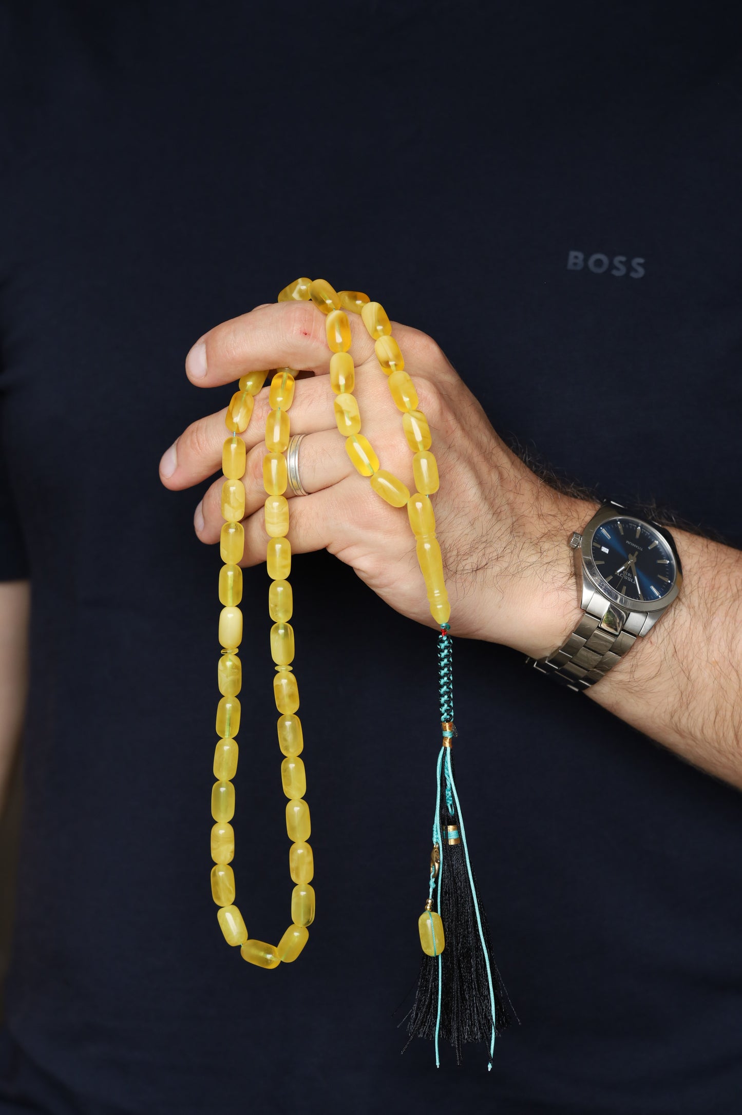 Honey Half-Half Amber Rosary – 45 Beads | Lightweight Daily Piece