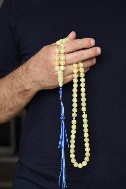 Milk Amber Rosary – 66 Beads | Freshly Crafted Daily Piece