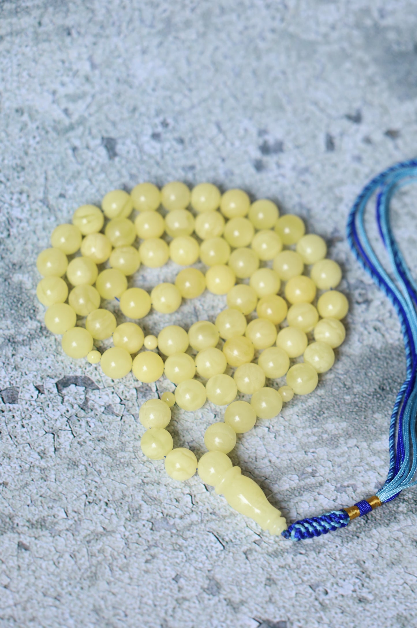 Milk Amber Rosary – 66 Beads | Freshly Crafted Daily Piece