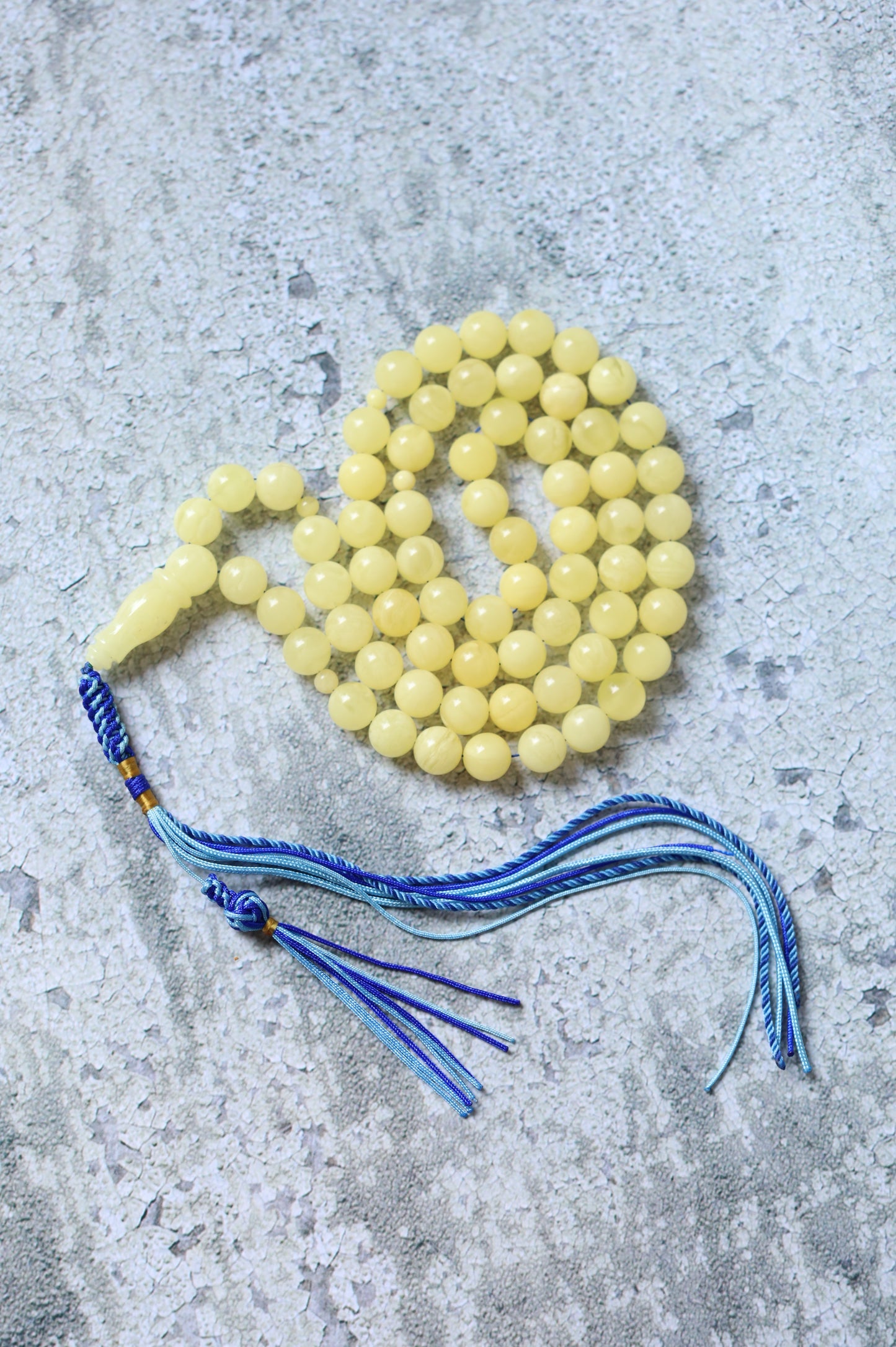 Milk Amber Rosary – 66 Beads | Freshly Crafted Daily Piece