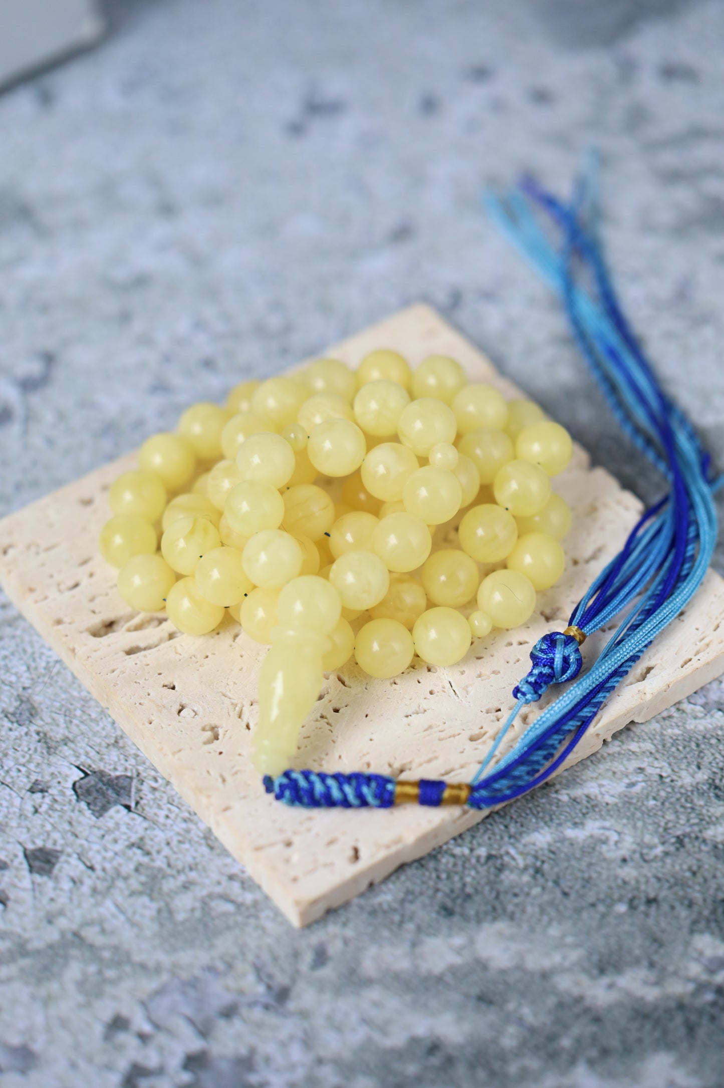 Milk Amber Rosary – 66 Beads | Freshly Crafted Daily Piece