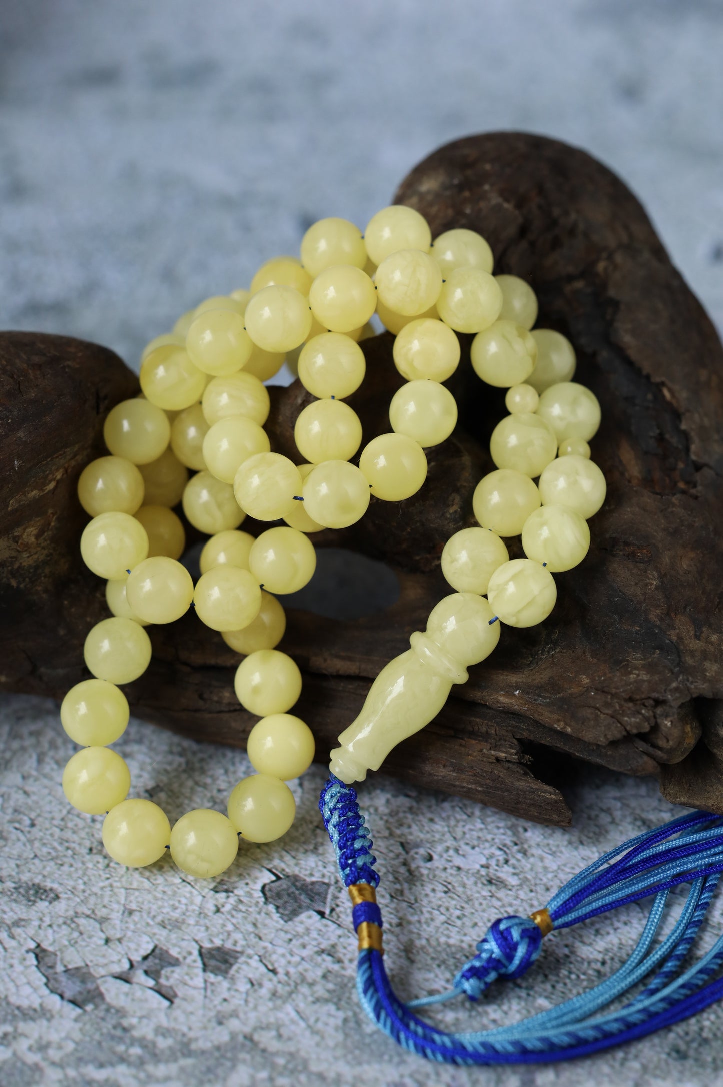 Milk Amber Rosary – 66 Beads | Freshly Crafted Daily Piece