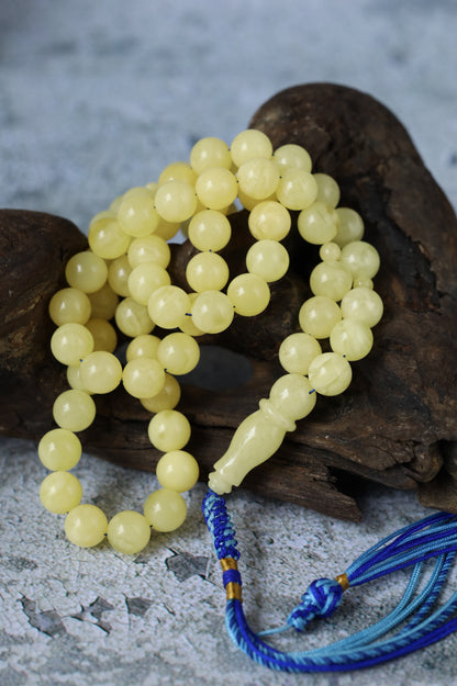 Milk Amber Rosary – 66 Beads | Freshly Crafted Daily Piece