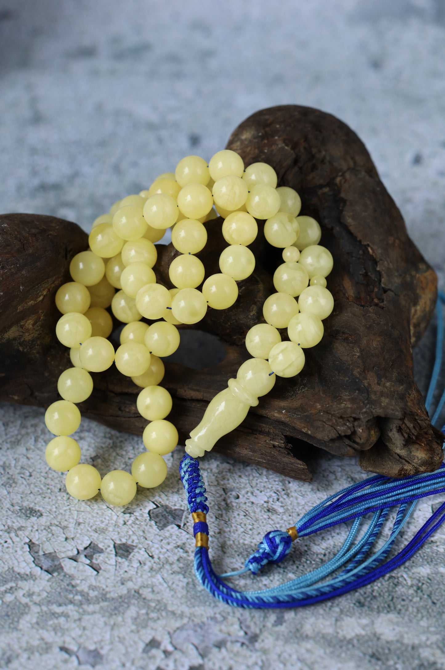 Milk Amber Rosary – 66 Beads | Freshly Crafted Daily Piece
