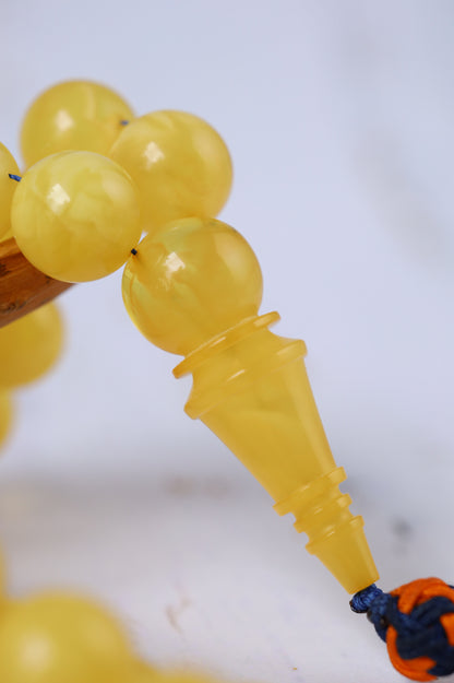 Cloudy Smoky Butterscotch Amber Rosary – 54 Beads | Collector’s Statement Piece