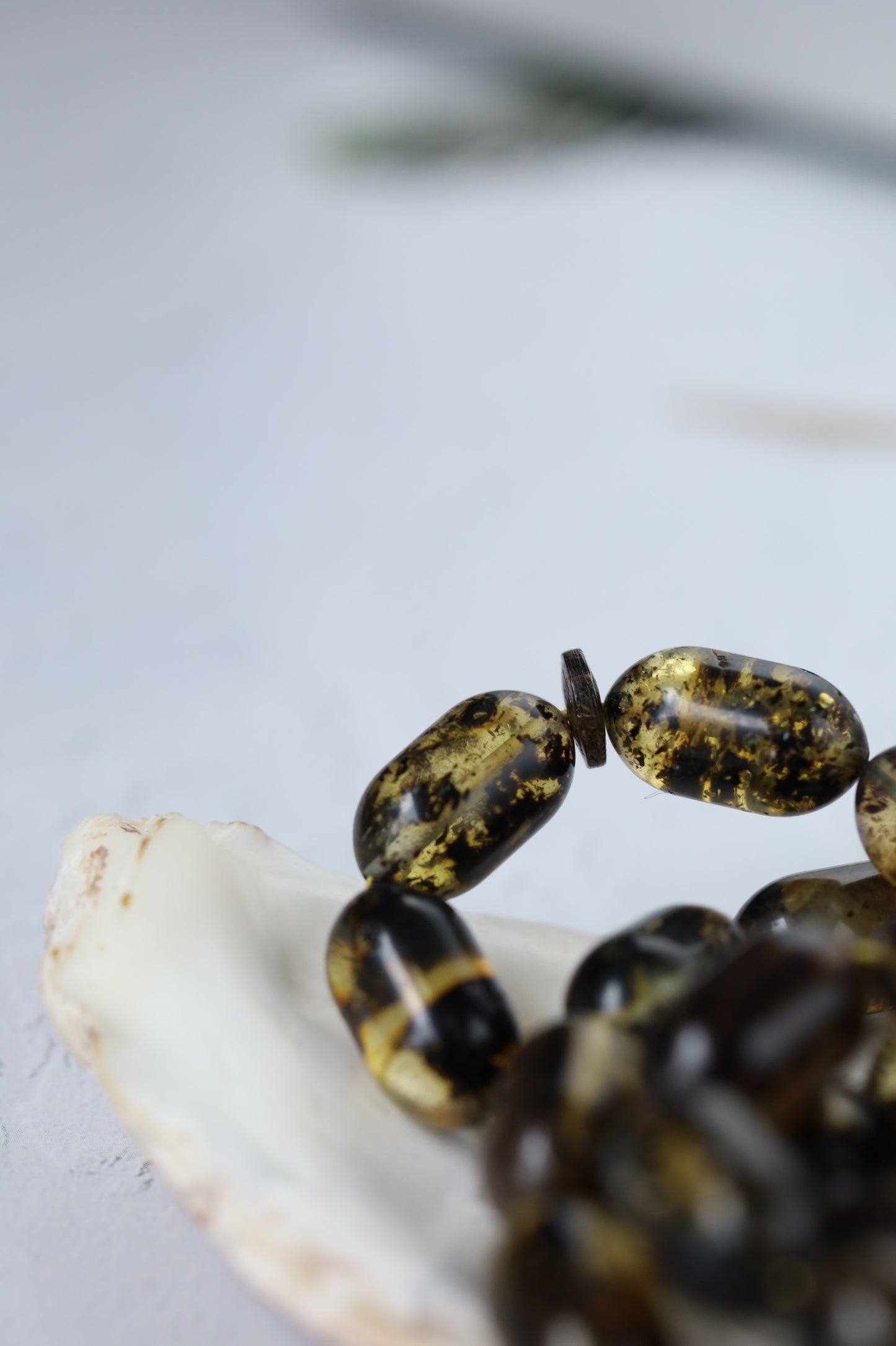 Raw Citron & Dark Brown Amber Set – 33 Beads Rosary + Amber Bracelet | Lightweight Outdoor Set