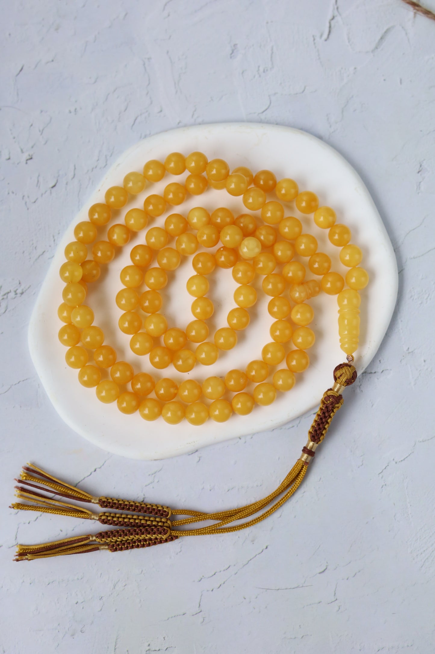 Aged Butterscotch Amber Rosary – 99 Beads | Lightweight Everyday Piece
