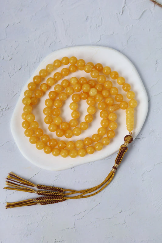 Aged Butterscotch Amber Rosary – 99 Beads | Lightweight Everyday Piece