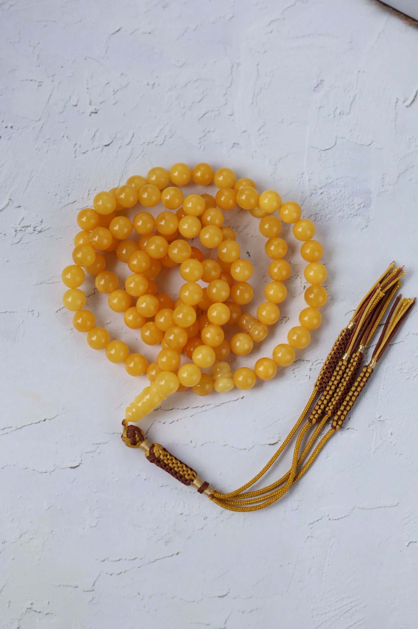 Aged Butterscotch Amber Rosary – 99 Beads | Lightweight Everyday Piece